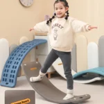 Inhekids premium minimalist kids balance board and toddler wooden wobble board for open-ended play.