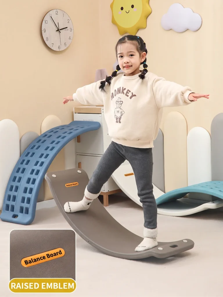 Inhekids premium minimalist kids balance board and toddler wooden wobble board for open-ended play.