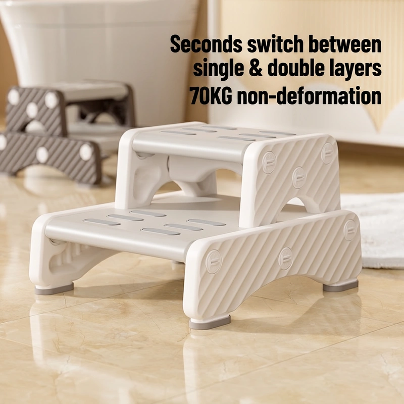 Heavy-duty and durable structural design of toddler step stool by China children furniture factory.