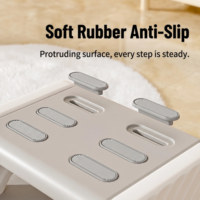 Premium non-slip geometric surface on children's safety step stool manufactured by Inhekids.