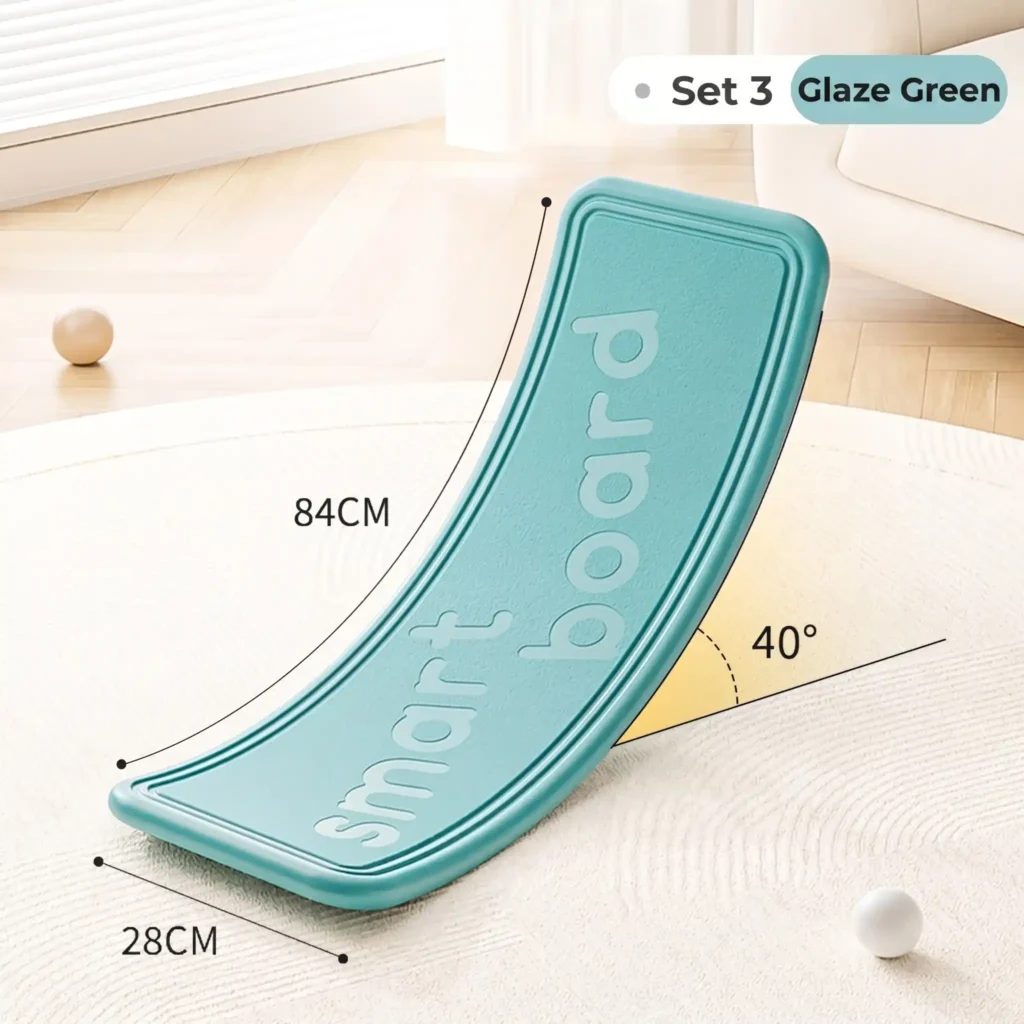 Secure rope handles design and natural wood finish on toddler sensory integration balance board for wholesale.