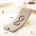 Front view of Inhekids blow-molded plastic balance board with handles for toddler indoor gym.