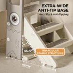 Premium non-slip geometric surface on children's safety step stool manufactured by Inhekids.