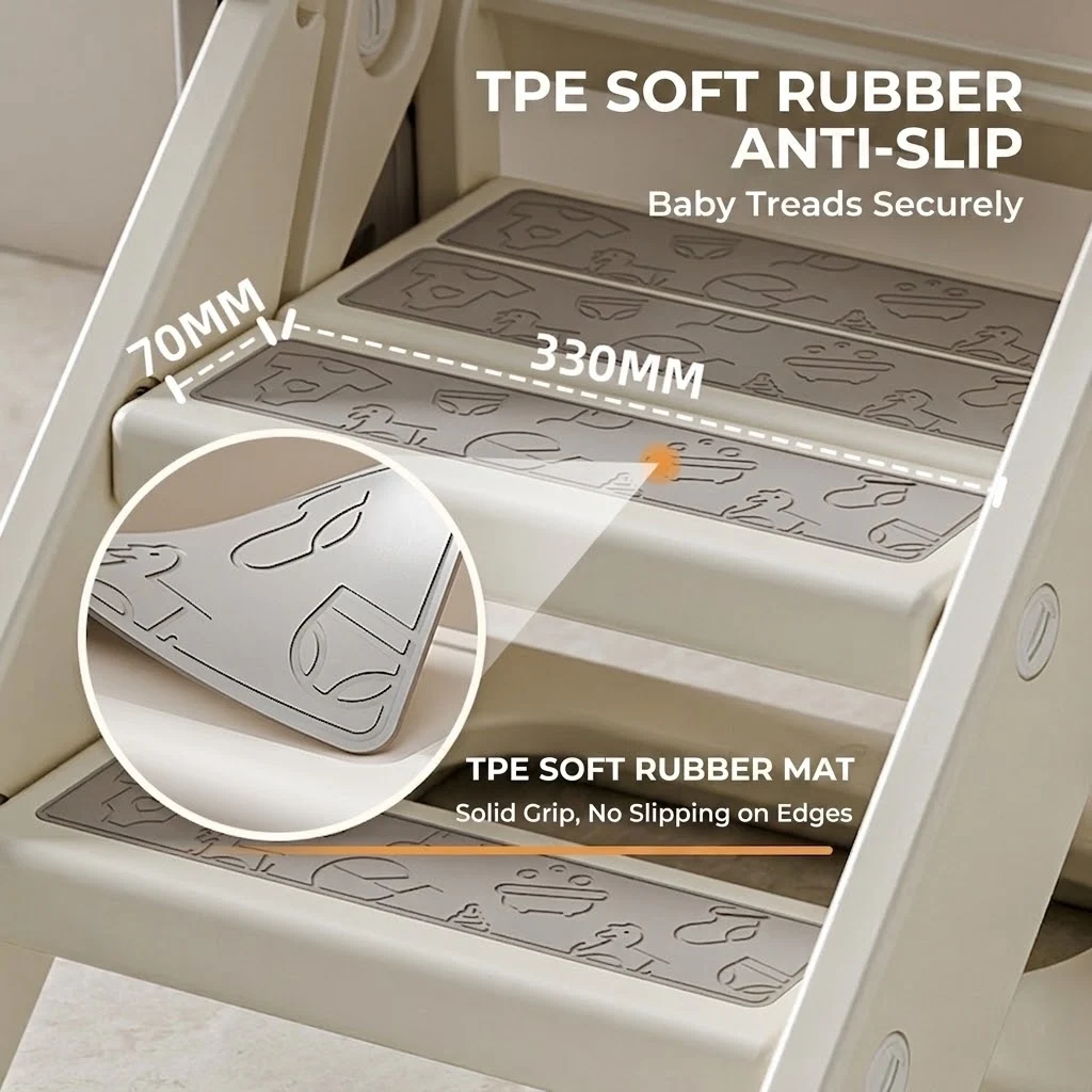 Heavy-duty and durable structural design of toddler step stool by China children furniture factory.