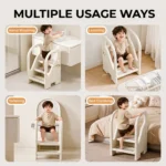 Portable ergonomic side handles on lightweight cloud kids step stool for wholesale and OEM.