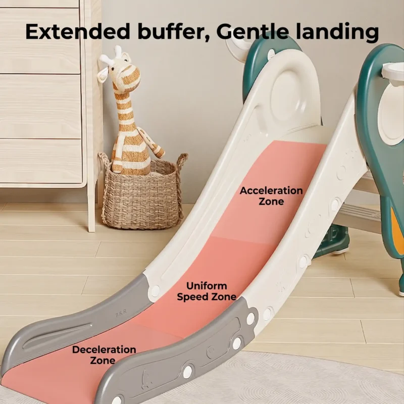 Rocket themed toddler slide creating a fun baby indoor playground for early active play and gross motor skills.