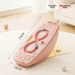 Millennial pink toddler sensory rocking board with maze track for early childhood development centers.