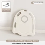 Jasmine white eco-friendly HDPE plastic sensory floor scooter board including traction rope for guided physical therapy.