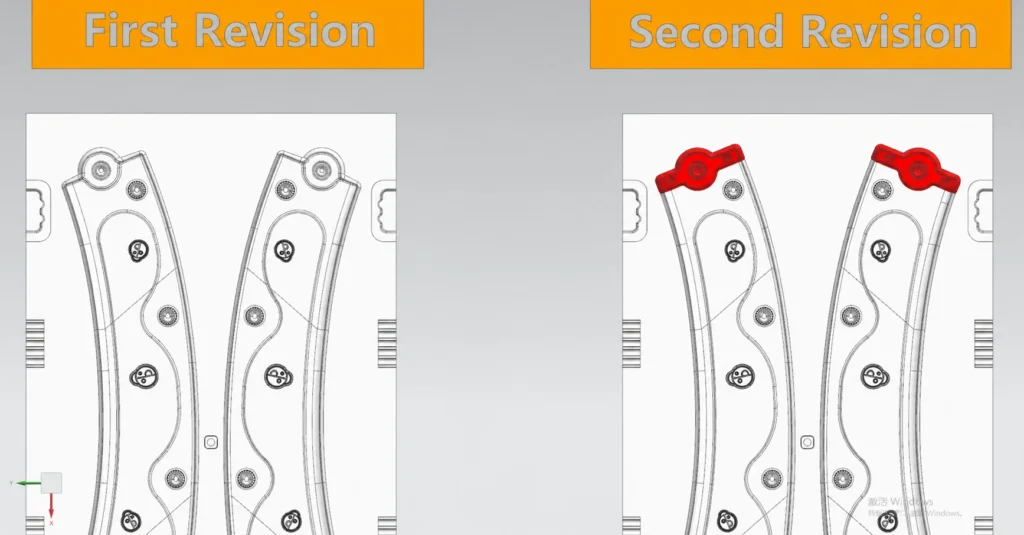 First and second mold revision comparison