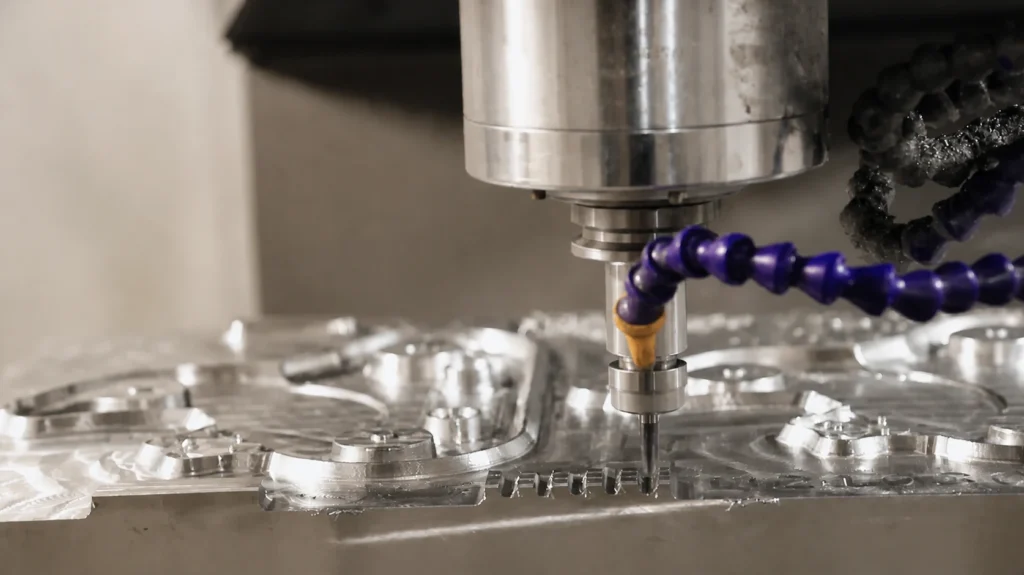 Precision CNC machining for high-quality plastic toy mold development at Inhe Kids factory.