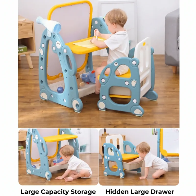 iHeight-adjustable double-sided kids art easel by Inhekids factory.