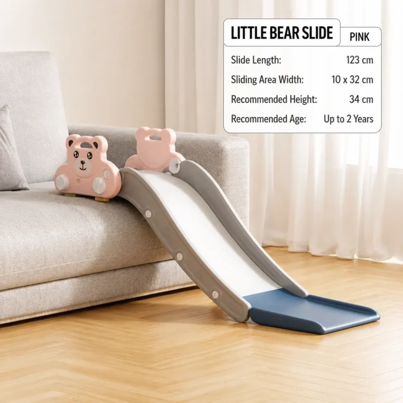 Multi-functional plastic toddler bear slide set, high-margin commercial playground furniture for bulk order export.