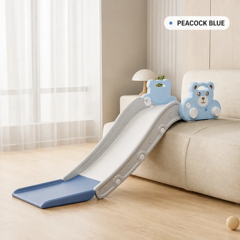 Wholesale bear-themed indoor kids slide, factory-direct OEM/ODM supplier for Amazon, Lazada sellers, and global retailers.