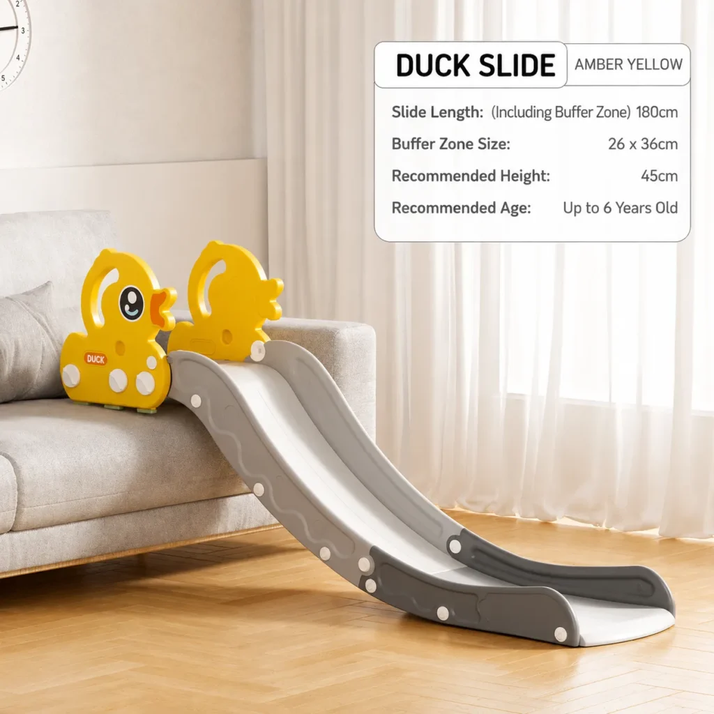 Wholesale yellow duck-themed indoor play slide, factory-direct OEM/ODM supplier for Amazon, Lazada sellers, and global retail chains.