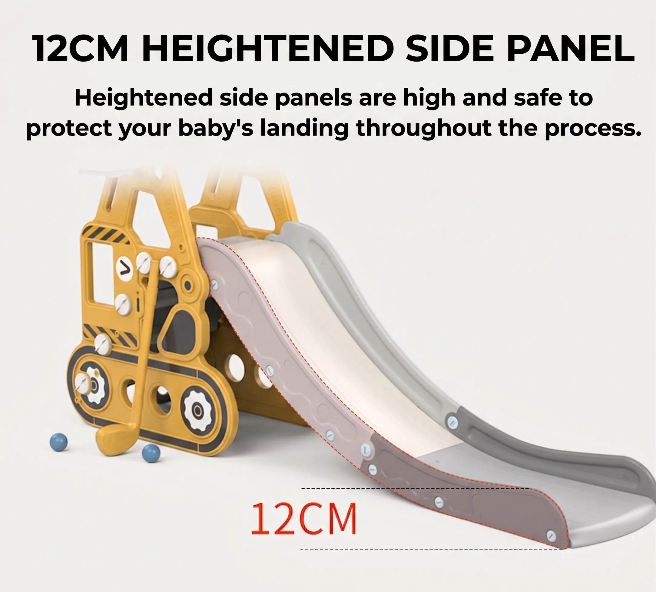 kids excavator slide playroom foldable 10