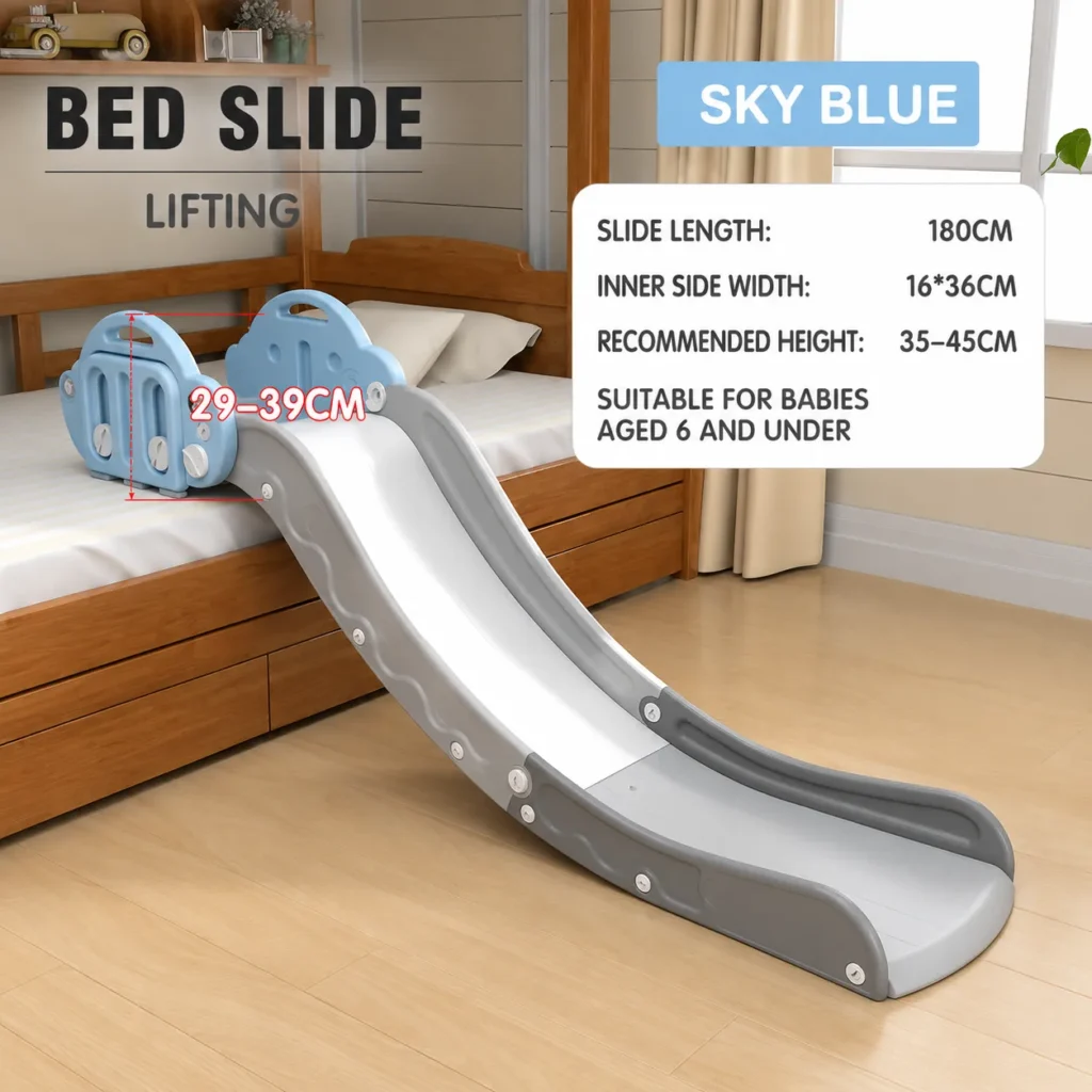 Height-adjustable kids indoor van slide, bulk order toddler playground equipment for overseas retail chains and supermarkets.