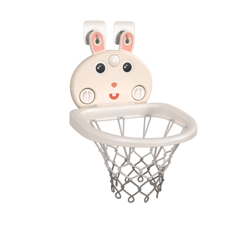 ASTM CE certified kids basketball hoop in bunny design with strong wall-mounted suction cups from China factory low MOQ.