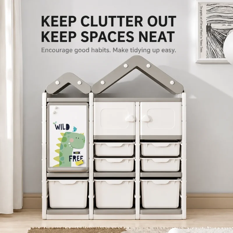 Minimalist kids cabin theme storage cabinet verified by EN71 Test Report from wholesale children furniture manufacturer.