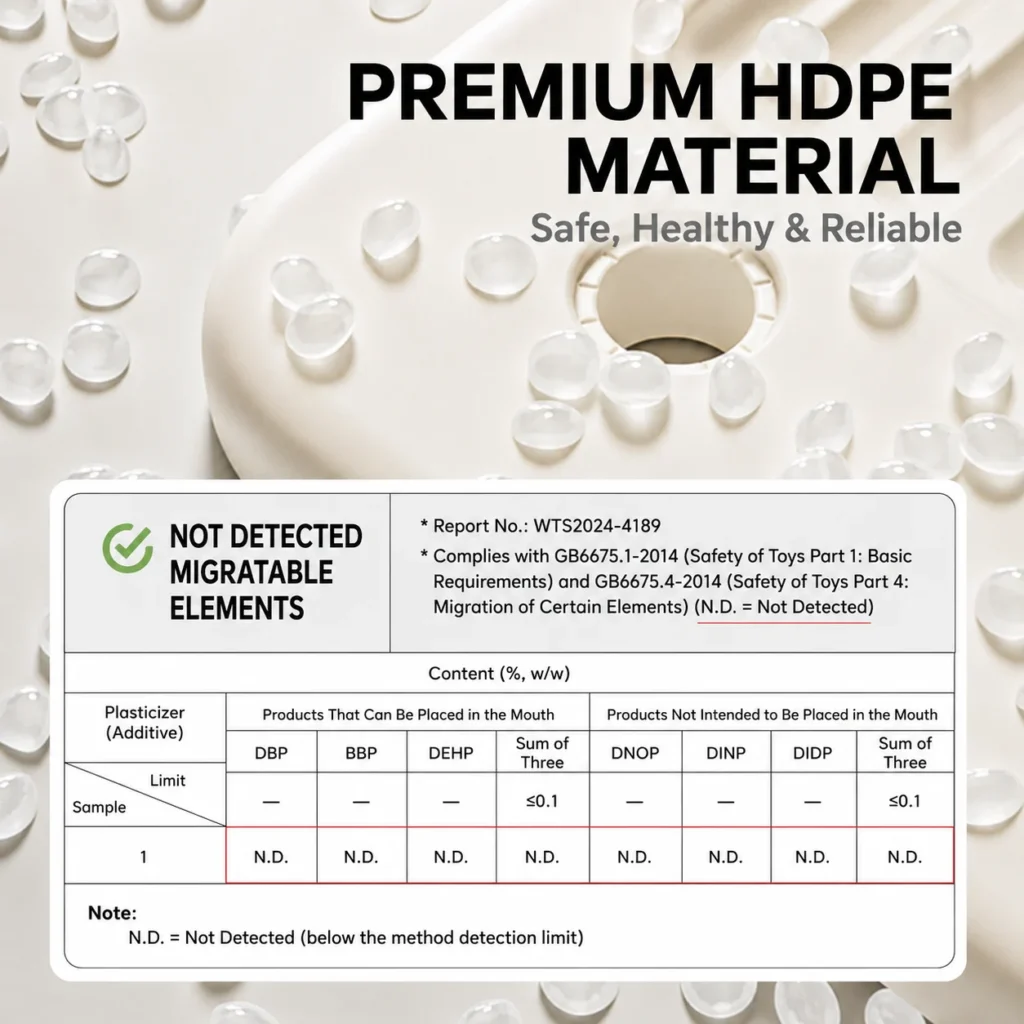 Custom eco-friendly kids wardrobe verified by ASTM+CCPIA Testing Report ensuring a non-toxic formaldehyde-free and safe HDPE material.