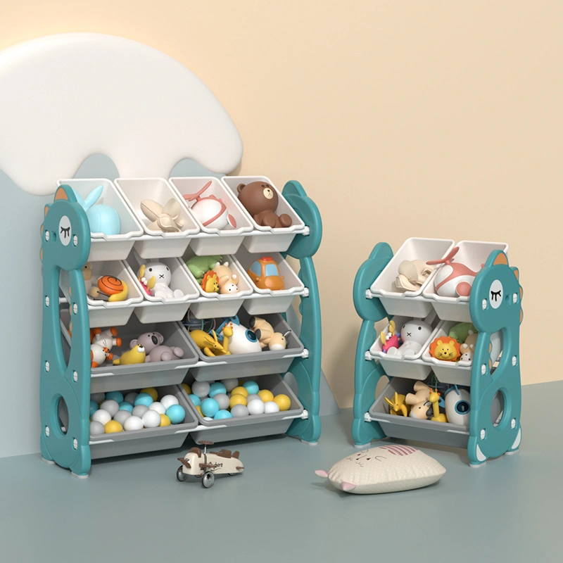 Minimalist kids plastic toy organizer compliant with CPC Certificate requirements for daycare centers and nursery playroom organization.