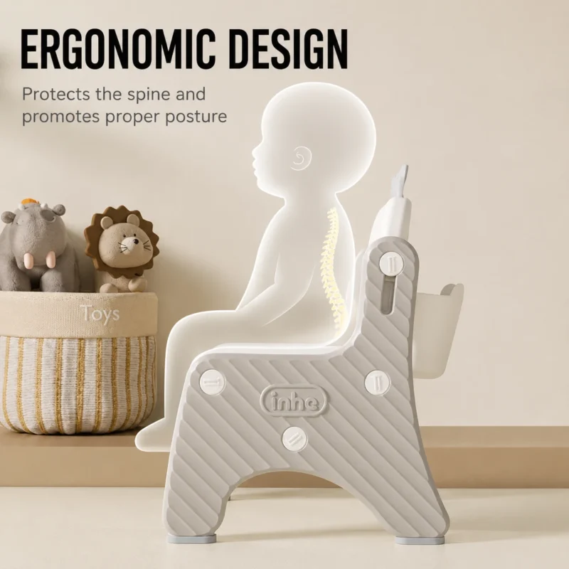 Premium preschool children study chair certified by CE Certificate guidelines featuring an ergonomic spine-protection backrest.