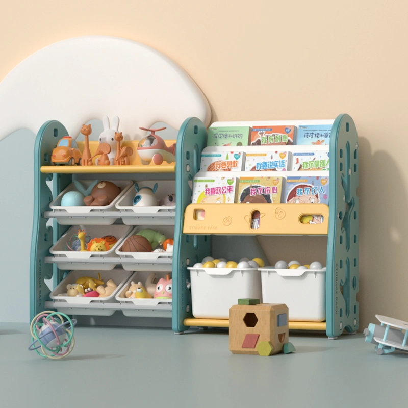 CE certified children bookshelf wholesale from China showcasing a premium tree-themed 3-in-1 layout with heavy load bins.