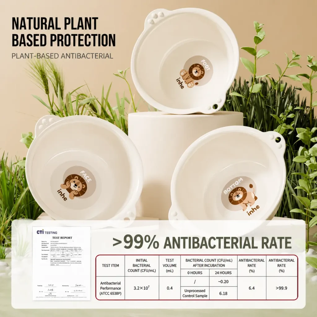 CE certified toddler wash station with plant-based antibacterial material proving over 99 percent antibacterial rate from China wholesale.