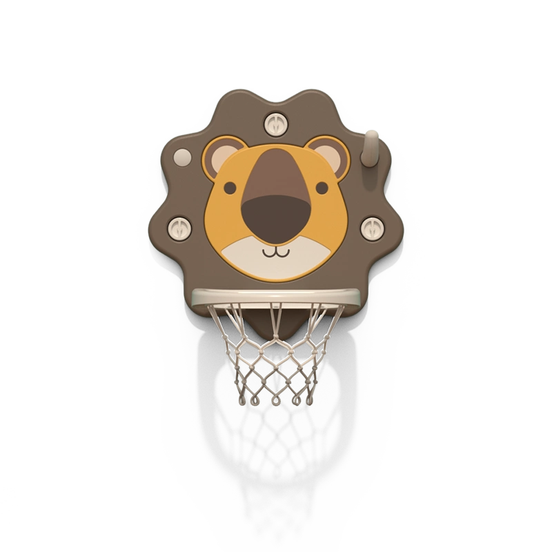 Lion suction cup kids basketball stand with a durable mesh net for indoor wall mounting from toddler basketball hoops factory.