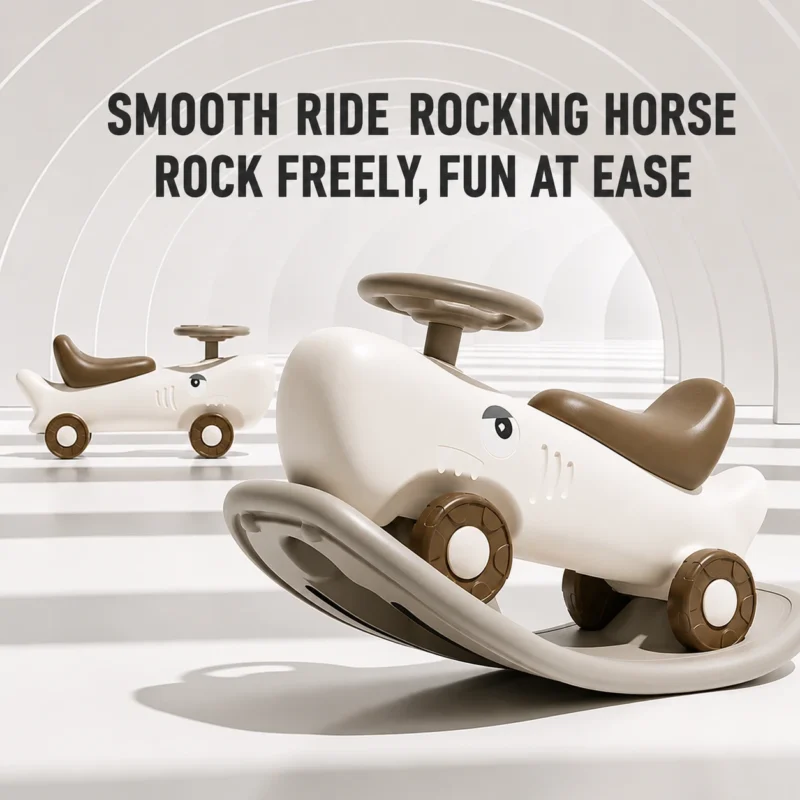 Premium preschool children rocking horse verified by ISO9001 factory quality standards with an ergonomic anti-slip seat back.