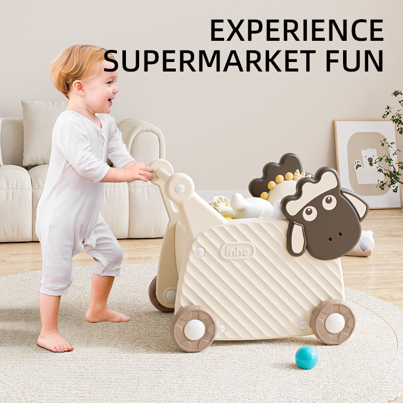 Toddler mobile wagon featuring upgraded 3.5cm wide shock-absorbing anti-rollover wheels constructed from durable high-hardness material.