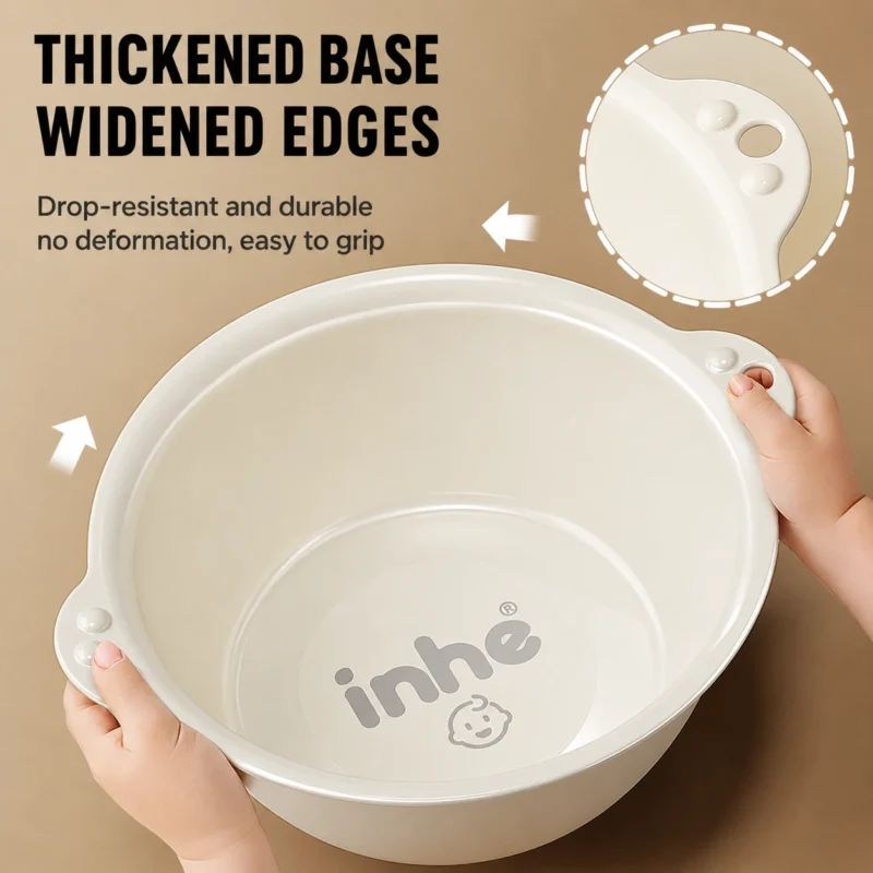 Durable toddler wash basin with thickened base and widened edges for easy grip from kids washbasins factory.
