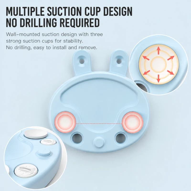 Multiple suction cup design on a wall-mounted baby basketball hoop for stable and easy installation from wholesale supplier.