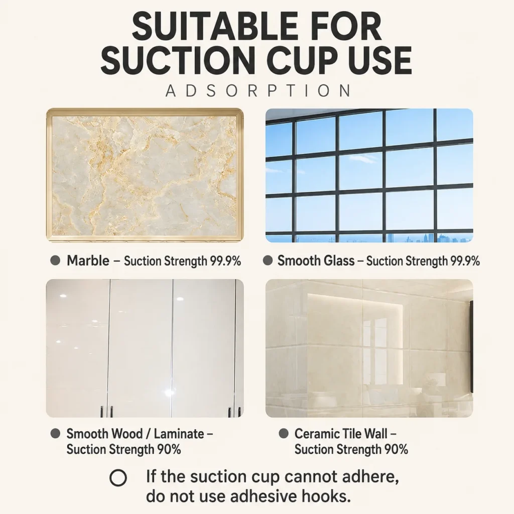 Suction cup surface guide for an adjustable height kids indoor basketball hoop showing strong adsorption on marble and glass.